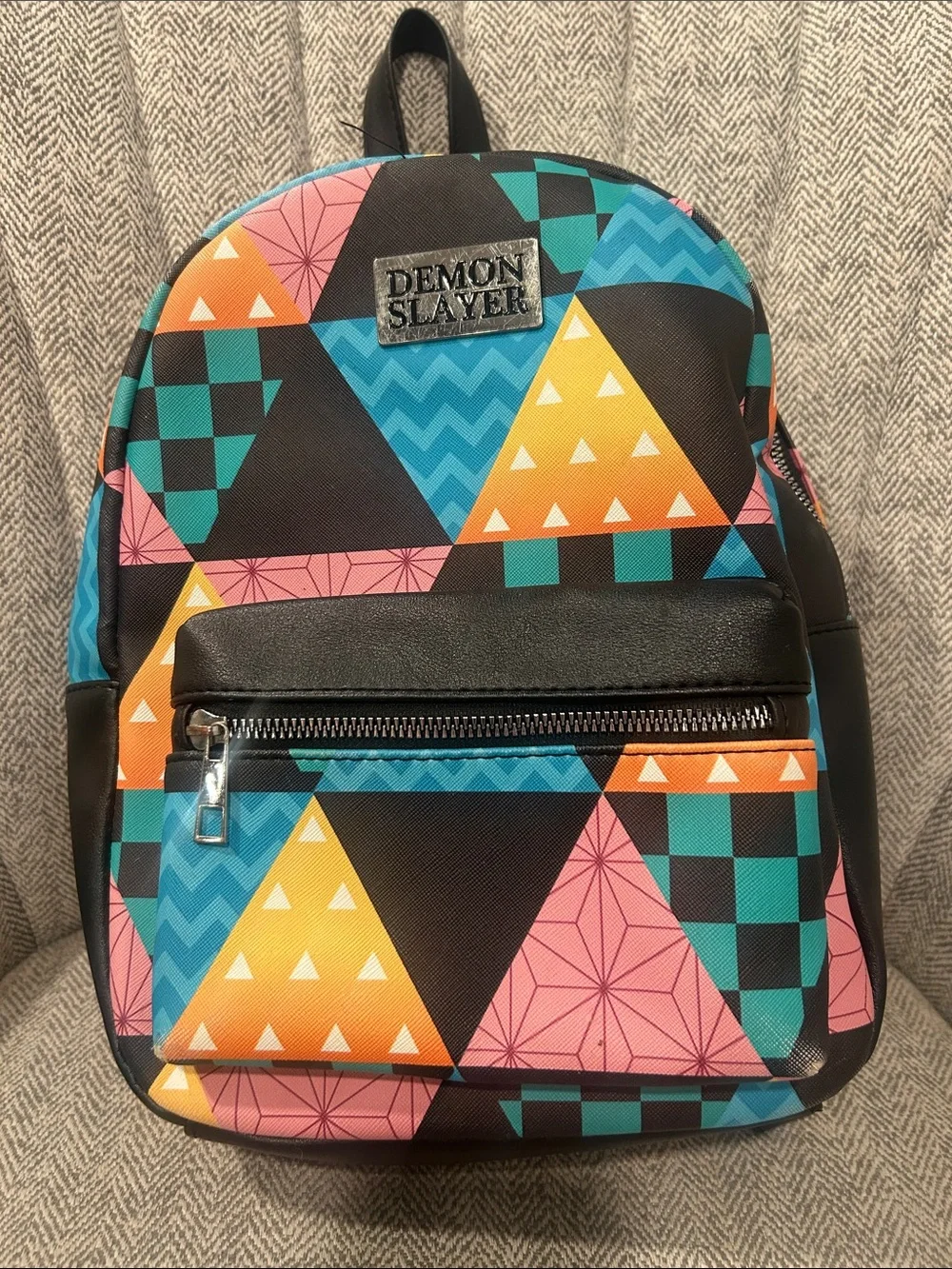 Demon Slayer Multicolor Geometric Mini Backpack